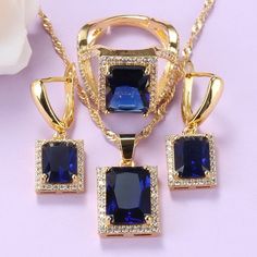 Jewelry SetsSale Hot Selling African Yellow-Gold Color Jewelry Sets For Women Black Cubic Zirocnia Ring With Earrings SetsModel Number:1005001327684548 Earrings Sets, Color Jewelry, Cubic Zirconia Jewelry, Geometric Ring, Copper Material, Black Jewelry, Pendant Rings, Bridal Jewelry Sets, Blue Rings