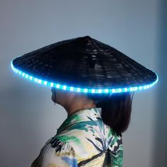 LED Belt Black Bamboo Hat Frisbee Shape Light up with | Etsy Samurai Hat, Glow Run, Bamboo Hat, Chinese Hat, Cone Hat, Bamboo Hats, Samurai Helmet, Clothing Tips, Black Bamboo