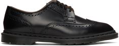 Low-top leather brogues in black. Perforated and serrated detailing throughout. Round toe. Tonal lace-up closure. Tonal signature Air Cushion sole. Supplier color: Black Elegant Black Lace-up Shoes With Perforated Toe Box, Elegant Formal Lace-up Shoes With Perforations, Black Formal Lace-up Shoes With Perforated Toe Box, Elegant Black Oxfords With Laces, Black Dress Shoes With Perforated Toe Box For Work, Black Dress Shoes With Perforated Toe For Work, Elegant Black Leather Shoes With Laces, Classic Black Lace-up Shoes With Brogue Detailing, Formal Low-top Lace-up Shoes With Perforations