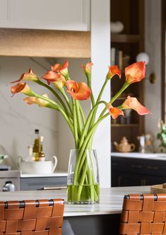 Faux Calla Lily Arrangement for Home Decorating Calla Lily Arrangement, Orange Calla Lily, Lily Arrangement, Fake Flowers Wedding, Wooden Garden Bed, A Vase Of Flowers, Fake Hydrangeas, Calla Lily Flowers, Lily Flowers