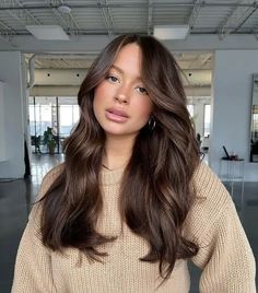 2024 Spring Hair Color Trends for Brunettes: Caramel, Balayage, and More Dark Eyes Hair Color, Dark Neutral Brown Hair, Brunette Hair Colours, Different Brunette Hair Colors, Brunette Hair Colour Ideas, Brunette 2024 Hair Trends, Hair Trends 2024 Brunette, All Over Brunette Hair Color, Balayage Bridal Hair