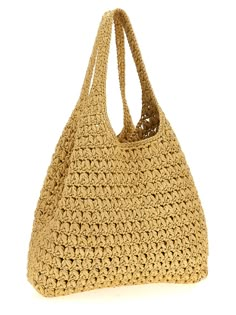 '3. 5' crocheted raffia shopping, front logo embroidery, snap hook closure, removable inner clutch. Composition: 100% viscose Chloe Purses, Feminine Chic, Stefano Gabbana, Hoop Art, Logo Embroidery, Italian Style, Embroidery Logo, Luxury Shoes, Luxury Boutique