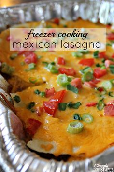 the mexican lasagna is ready to be cooked in the oven and served on foil