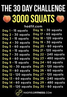 the 30 day challenge for 300 squats with an orange and black poster on it