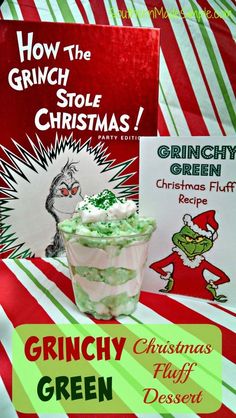 grinch fluff dessert recipe for christmas and the grinch stole christmas by crunchy green