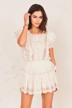 Natasha Dress (Violet Splash Hand Dye) - Women's Dresses | LoveShackFancy.com Bohemian Dress With Ruffles And Butterfly Sleeves, Bohemian Dress With Lace Trim And Flutter Sleeves, Natasha Dress, White Cotton Summer Dress, Stella Dress, Love Shack Fancy, Cotton Dress Summer, White Dresses For Women, Italian Outfits