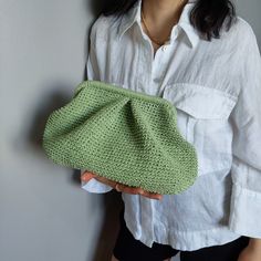 "🏖️ Embrace summer vibes with our Pistachio Green Straw Summer Pouch Bag - a modern and natural wicker handmade clutch for women, elegantly crafted from straw raffia. 🌞 Get ready for the summer of 2024 with our stylish and versatile Light Green summer bag, meticulously handcrafted with eco-friendly paper yarn. 🌼 This green pouch bag is the perfect accessory for women who want to embrace the season with a touch of crochet charm and natural elegance. 👜 Available in three convenient sizes - sma Casual Travel Pouch For Spring, Spring Green Pouch Bag, Green Spring Pouch Bag, Trendy Beach Pouch For Summer, Green Pouch Shoulder Bag For Spring, Summer Travel Tote Pouch, Trendy Summer Beach Pouch, Casual Summer Clutch With Removable Pouch, Eco-friendly Green Pouch Shoulder Bag