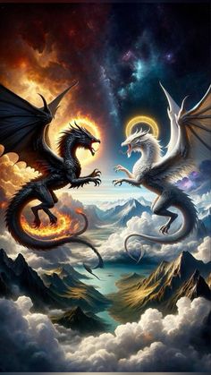 Yin Yang Art, Cool Dragons, Dragon Pictures, Art Gallery Wallpaper, Kraf Diy, Dragon Artwork, Mythical Creatures Art