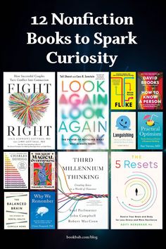 the cover of 12 non fiction books to spark curiosity, which are all written in different languages