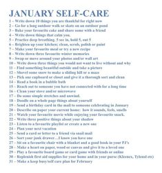 Month Of Self Care, Mental Cleanse Challenge, January Checklist, January Goals, January Recipes, January Challenge, Get My Life Together