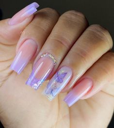 Quinceanera Nails, Violet Nails, Beauty Hacks Nails, Purple Nail, Acrylic Nails Coffin Short, Luxury Nails