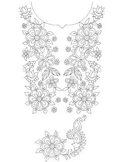 a drawing of flowers and leaves on a white background