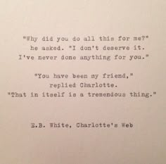 an old typewriter with the words'why did you do all this for me? '