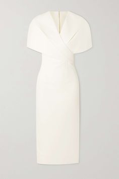 Flora cape-effect crepe midi dress Flora Dress, Crepe Midi Dress, Tanzanite Jewelry, Dress Elegant, Modern Bride, Classy Dress, Looks Vintage, Net A Porter, Wrap Around