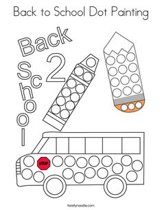 the back to school dot painting activity is shown