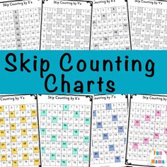 the printable skip counting chart for kids