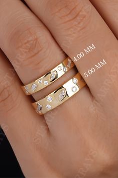 Flush Set Diamond Band, Scattered Diamond Band, 4MM and 5MM 14k Gold Moissanite Wedding Ring for Women Multi shaped cluster Stacking Ring Flush Wedding Band, Diamon Ring, Cluster Diamond Ring, Flush Set Diamond, Dainty Diamond Ring, Ring Bands, Wedding Ring For Women, Moissanite Wedding Ring, Moissanite Wedding Band