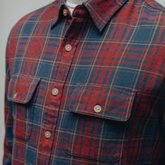 Mountain Overshirt - The Normal Brand Red Cotton Tops For Outdoor, Fitted Outdoor Shirt For Fall, Fitted Shirt For Outdoor Fall Events, Fitted Shirt For Outdoor Fall Occasions, Fitted Cotton Outdoor Shirt, Fitted Cotton Shirt For Outdoor, Outdoor Cotton Tops With Functional Buttons, Cotton Tops With Functional Buttons For Outdoor, Plaid Shirts