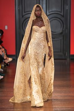 Naeem Khan, Spring 2024, Veil, Fashion Show, Ready To Wear, Spring Summer, Vogue, Couture, Gold