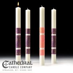 1 1/2 X 17 Advent Candle - 51% Beeswax (3 Purple, 1 Rose) Advent Candle, Candle Lite, Church Furniture, Church Candles, Christmas Church, Advent Candles, 1 Rose, Natural Candles, Light Of The World