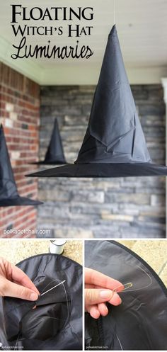 the instructions for how to make a witch's hat