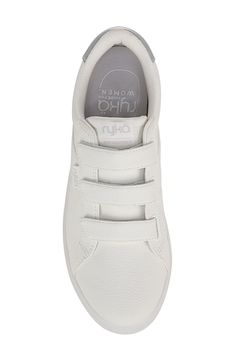 Designed specifically for a woman's foot, this versatile sneaker offers exceptional comfort and support via an anatomical insole and shock-absorbing sole. 1" heel Adjustable hook-and-loop straps Removable anatomical insole with arch support RE-ZORB® sole offers impact protection and shock-absorption Textile or synthetic upper/textile lining/synthetic sole Imported Round Toe Sneakers With Removable Insole, Low-top Sneakers With Arch Support And Secure Fit, Ergonomic Synthetic Sneakers With Round Toe, Ergonomic Slip-resistant Sneakers With Round Toe, Ergonomic White Slip-resistant Sneakers, Top Sneakers Women, Fabric Gift Bags, Nordstrom Store, Anniversary Sale