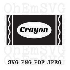 crayon svg file with the word crayon in black and white