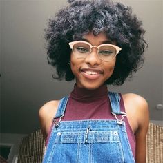 Instagram: @iamkimberlyt People With Glasses, Pelo Afro, 4c Natural Hair, Dark Skin Beauty, Girls With Glasses, Black Women Fashion, Black Is Beautiful, Beauty Skin