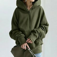 Women's Solid Color Hoodie Zipper Long Sleeve Sweatshirts Long Coat Tops With Pockets Features: 1.Solid color outwear,long sleeve,with pockets,casual tops,Stylish hoodie design. 2.Material:Polyester fiber ,Made from fabric, lightweight soft and comfortable. 3.The special hoodie outwear design makes it more Fashion and attractive to wear. 4. Occasion: Casual, Daily, Birthday, Date, Party, Work, Home Vacation, etc. Suitable for and winter. 5.How to wash:Hand wash Cold,Hang or Line Dry. Product Des Womens Sweatshirts Hoods, Zippered Cardigan, Sweatshirt Zipper, Chic Sweaters, Sports Hoodies, Loose Shirts, Vintage Streetwear, Zipper Hoodie, Clothes Style