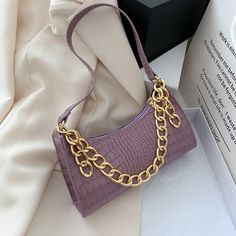 Brand Name: HEONYIRRYShape: BaguetteHandbags Type: Shoulder BagsTypes of bags: Shoulder BagsOrigin: CN(Origin)Main Material: PUClosure Type: zipperHardness: SOFTExterior: Solid BagStyle: FashionLining Material: PolyesterOccasion: VersatileGender: WOMENPattern Type: SolidNumber of Handles/Straps: SingleInterior: Cell Phone PocketDecoration: ChainsStyle: Women's shoulder bag Phone Bag Pattern, Tas Bahu, Armpit Bag, Small Shoulder Bags, Yellow Beige, Crocodile Pattern, Trending Handbag, Purple Bags, Bag Design