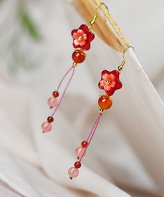 Beautiful Red Flower Crystal Wedding Drop EarringsMade of fine Crystal Agate.Measurement: 8.8cm/3.432" * 1cm/0.39". Matches easily with daily hairstyle, dresses & Shirts Wedding Drop Earrings, Plus Size Photography, Loose Summer Dress, Wedding Earrings Drop, Daily Hairstyles, Flower Crystal, Red Dress Women, Red Dress Style, Crystal Wedding