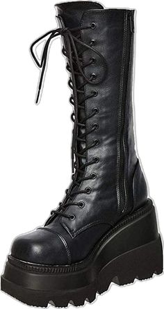 Punk Style Platform Boots For Concerts In Fall, Punk Style Platform Boots For Concerts, Punk Style Faux Leather Platform Boots For Concert, Fitted Punk Platform Boots With Round Toe, Edgy Faux Leather Combat Boots, Punk Combat Boots For Fall Alternative Fashion, Edgy Fall Platform Boots For Concert, Gothic Combat Boots For Fall Concert, Edgy Combat Boots For Fall Concert