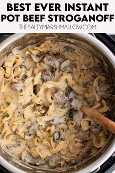 the best ever instant pot beef stroganoni recipe is in an instant pot