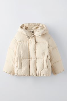 HOODED QUILTED JACKET Cute Winter Coats, Puffer Coat With Hood, Girls Outerwear, Cardigan Sweater Jacket, Quilted Coat, Girls Jacket, Padded Jacket, Zara United States, Puffer Coat