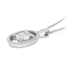 1.00 carat diamond pendant
18K white gold