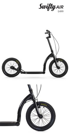 the scooter is designed to look like it has wheels