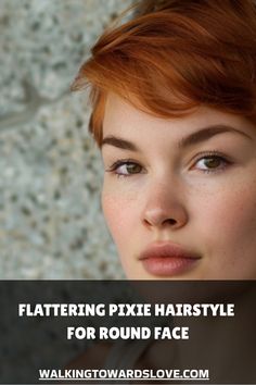 Young person with a stylish pixie haircut, promoting a flattering look for round faces. Long Pixie Cut Round Face, Hairstyle For Round Face, Pixie Cut Round Face