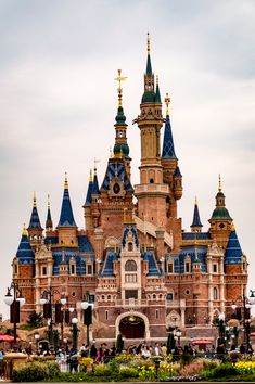 a large castle with many towers and domes