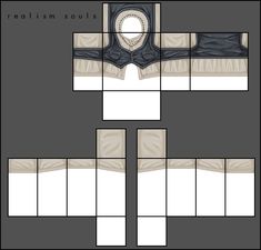 the front and back sides of an origami box with four sections cut out