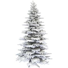 a white christmas tree with snow on it