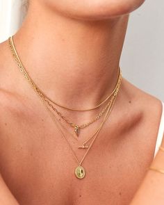 Hit save for all the inspo to create your next dreamy layered look ✨ | Ania Haie Layered Gold Necklaces, Gold Necklaces, Gold Necklace Layered, Layered Look