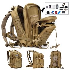 the back pack has multiple compartments and straps