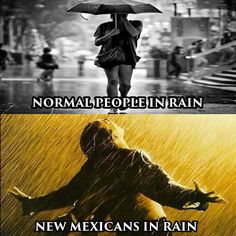 two different pictures with people walking in the rain