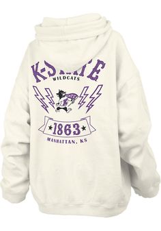 Wear your Wildcats spirit with pride in this K-State Wildcats Long Sleeve Hoodie! Fight off the chill in this K-State Wildcats Womens Ivory RNR Hooded Sweatshirt. This Wildcats Long Sleeve Hoodie features a screen print band inspired team graphic on front and center graphic. Oversized fit, Hoodie with drawstrings, Front pouch pocket, Finished hem, 100% Cotton, 4 Missouri Tigers Shirt, K State, Dad Shorts, Missouri Tigers, Iowa Hawkeyes, Tiger T Shirt, Nike Sweatshirts, Workout Hoodie, Vintage Sweatshirt