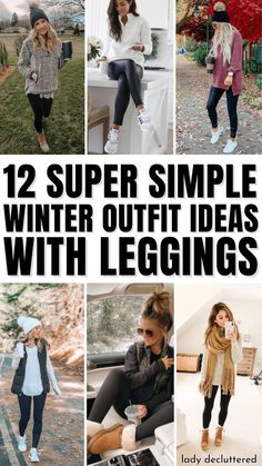 12 Super Simple Winter Outfit Ideas with Leggings Winter Black Leggings, Outfit Ideas With Leggings, Affordable Winter Outfits, Sweater Leggings Outfit, 10 Winter Outfits, Jeggings Outfit, Winter Vacation Outfits, Leggings Outfit Winter, Simple Winter Outfits