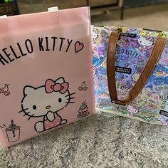 Price For Both Cute Tote Bags Can Fit Your Laptop And Notebooks Can Also Be Used For Everyday Your Bag Can Be Cluttered And Still Look Cute Even If The Bag Is Transparent Must Have Sanrio Original Hello Kitty Tote Bag, Hello Kitty Tote, Sanrio Bags, Cat Cupcakes, Fabric Tote, Small Tote Bag, Denim Tote, Pink Balloons, Cute Tote Bags