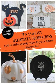 halloween decorations with text overlay that says fun and easy halloween decorations add a little spooky vibe to your home