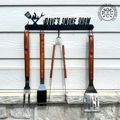 Rusted Orange Craftworks Co. Outdoor Grill Accessories Grill Utensil Holder Personalized - Outdoor Grilling Organizer Accessory Grill Utensil Storage, Grill Tool Storage, Bbq Tools Storage, Grill Storage, Bbq Utensil Holder, Grill Accessories Storage, Grilling Station, Utensil Hanger, Grilling Accessories