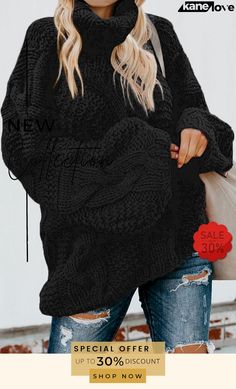 Oversize Turtleneck Textured Sweater Oversized Solid Color Trendy Sweater, Oversized Solid Color Sweater For Fall, Oversized Long Sleeve Acrylic Top, Trendy Oversized Sweater For Cold Weather, Oversized Trendy Sweater For Cold Weather, Trendy Solid Color Crew Neck Outerwear, Chic Oversized Solid Color Sweater, Cozy Black Solid Color Sweater, Oversized Acrylic Outerwear For Fall