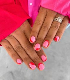 Do It Yourself Nails, Short Gel Nails, Minimal Nails, Cute Gel Nails, Bright Nails, Short Nail Designs, Dipped Nails, Dream Nails